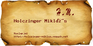 Holczinger Miklós névjegykártya